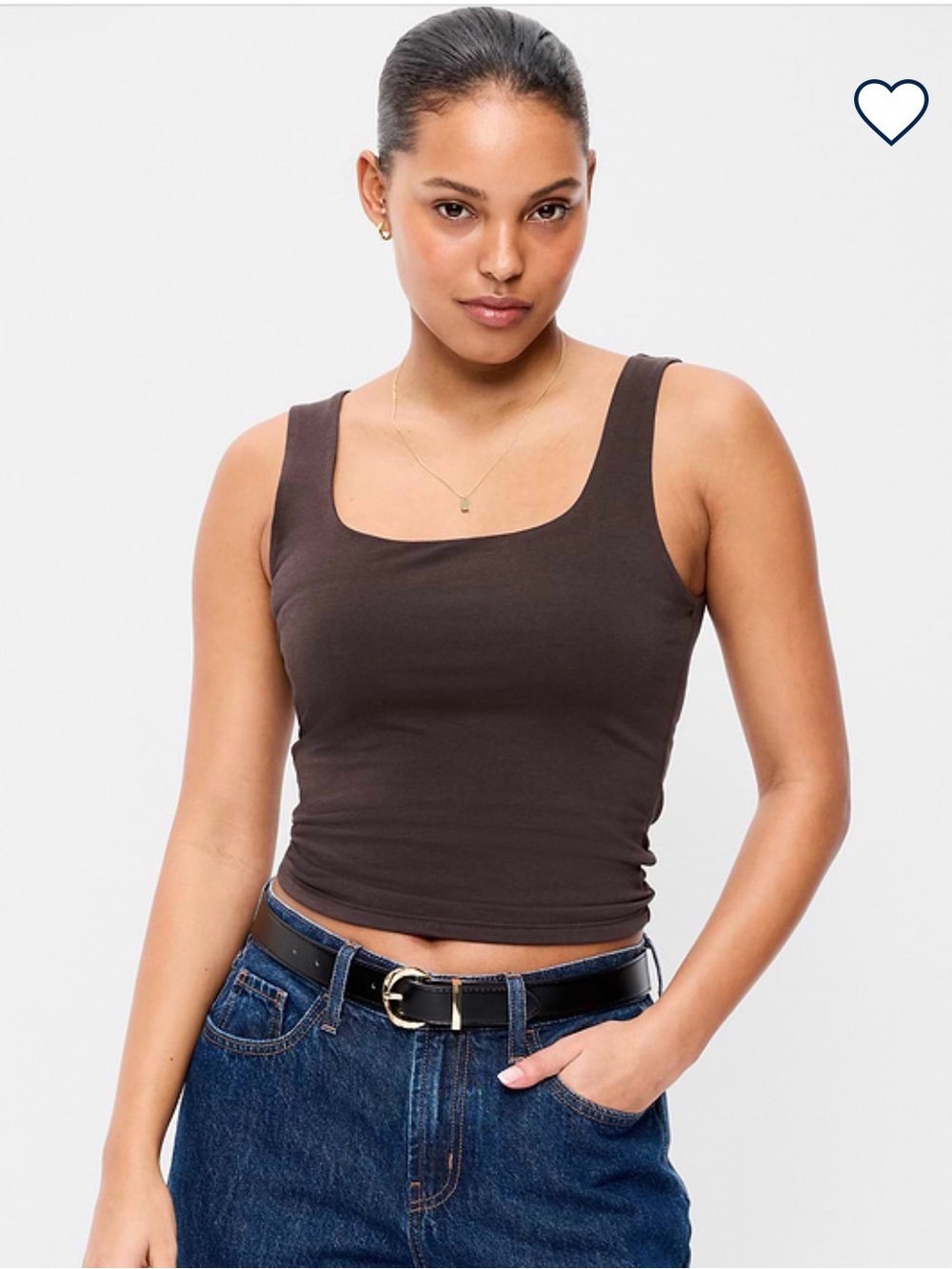 Old Navy Women's Hug Double Layer Scoop Neck Tank Top NWT S Brown